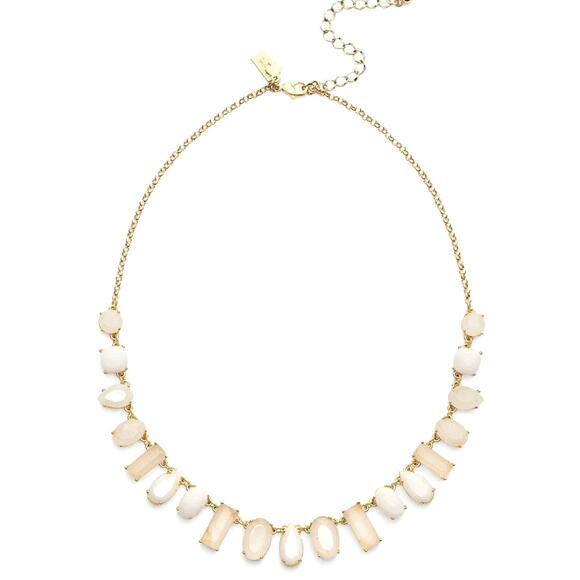 KATE SPADE NEW YORK NWT White & Gold Seastone Sparkle Collar Necklace - Picture 1 of 9